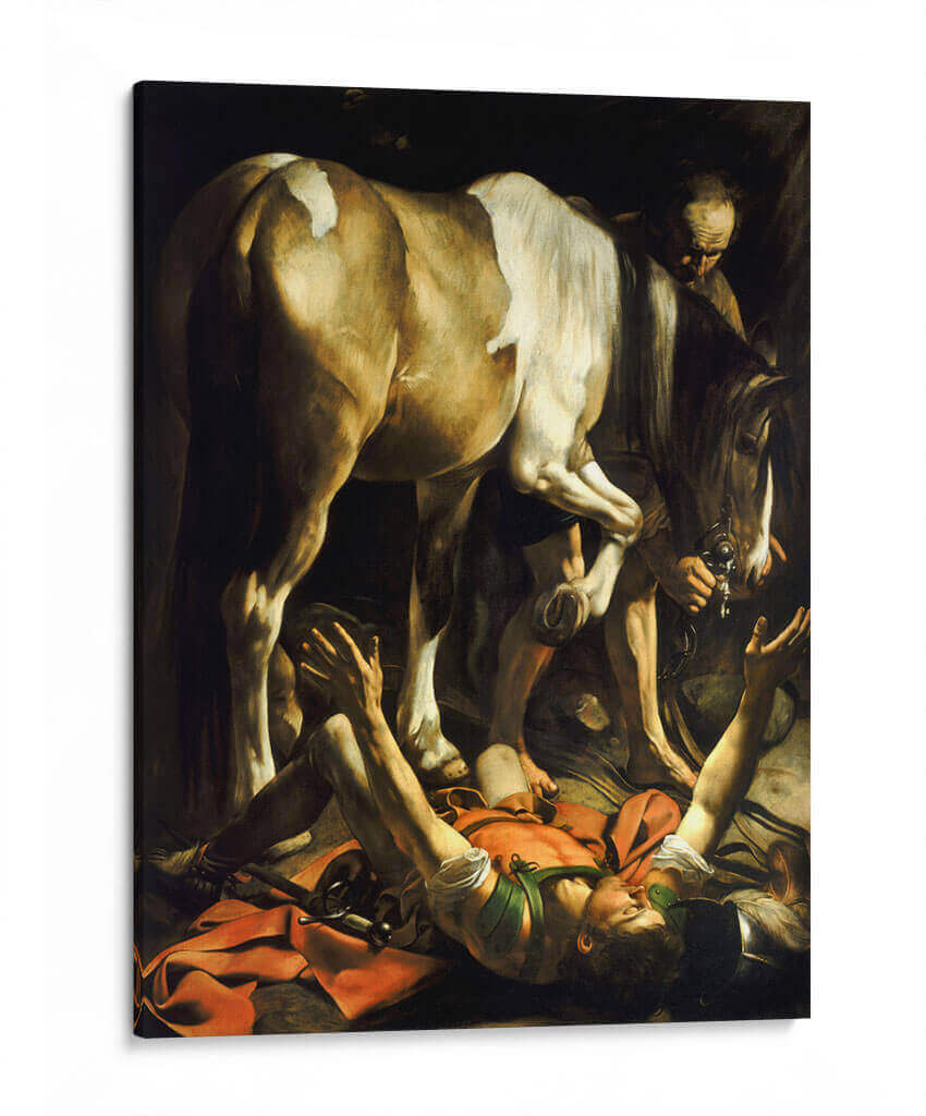 La conversión en el camino de Damasco - Caravaggio | Cuadro decorativo de Canvas Lab