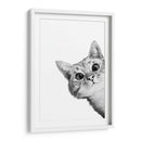 Curious Cat White | Cuadro decorativo de Canvas Lab
