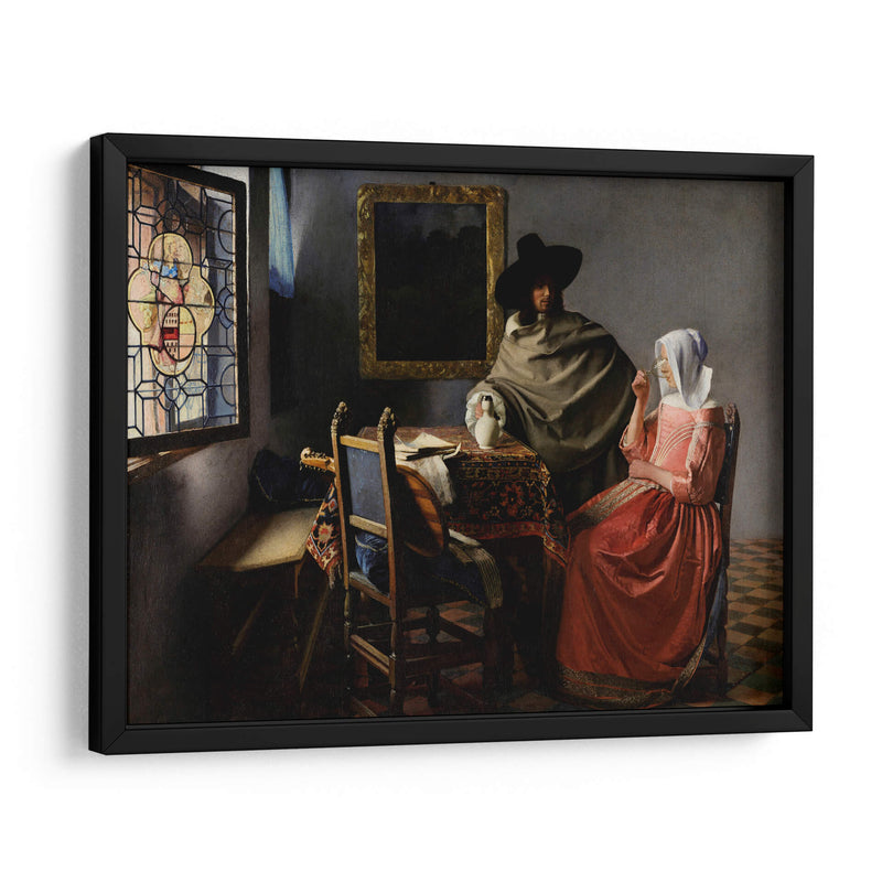 Dama bebiendo con un caballero - Johannes Vermeer | Cuadro decorativo de Canvas Lab