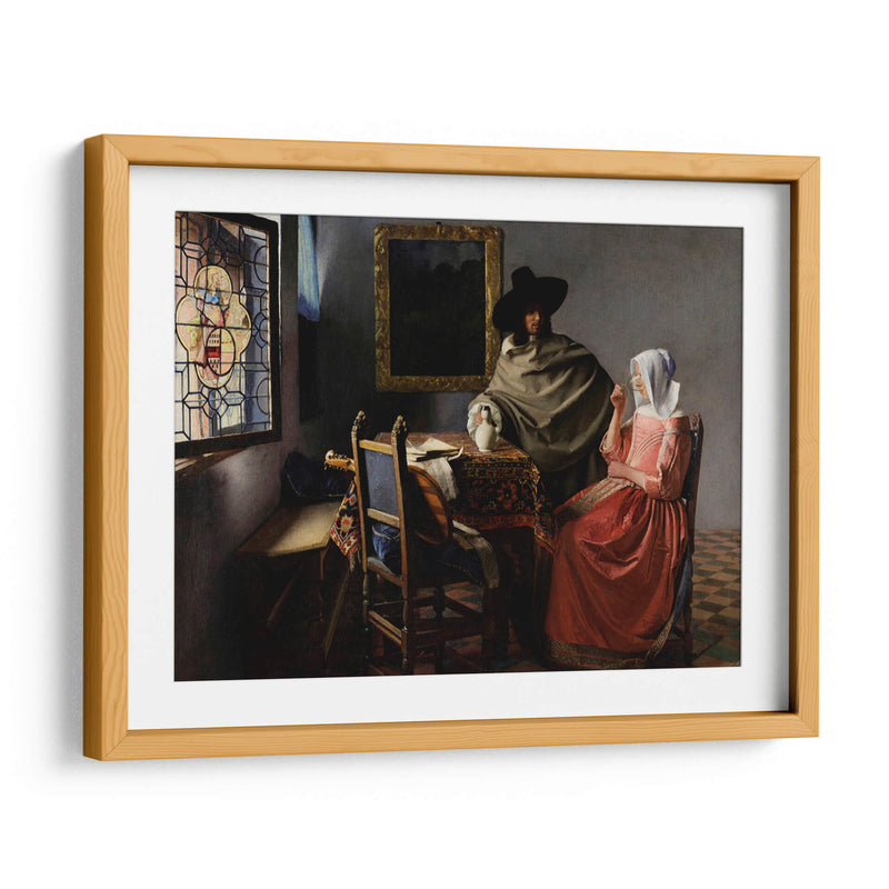 Dama bebiendo con un caballero - Johannes Vermeer | Cuadro decorativo de Canvas Lab