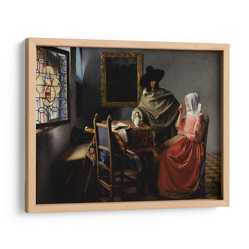 Dama bebiendo con un caballero - Johannes Vermeer | Cuadro decorativo de Canvas Lab