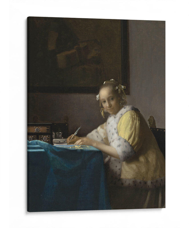 Dama en amarillo escribiendo - Johannes Vermeer | Cuadro decorativo de Canvas Lab