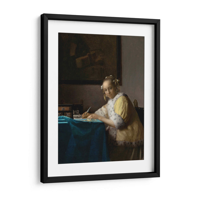 Dama en amarillo escribiendo - Johannes Vermeer | Cuadro decorativo de Canvas Lab