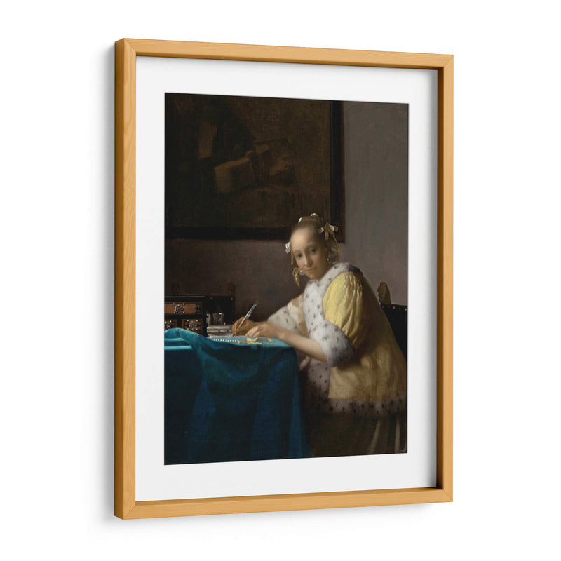 Dama en amarillo escribiendo - Johannes Vermeer | Cuadro decorativo de Canvas Lab