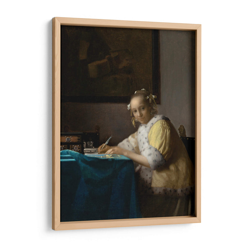 Dama en amarillo escribiendo - Johannes Vermeer | Cuadro decorativo de Canvas Lab