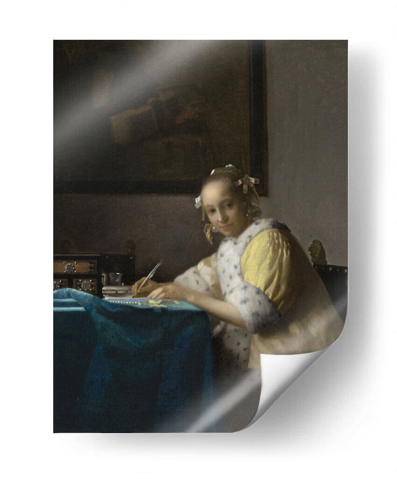 Dama en amarillo escribiendo - Johannes Vermeer | Cuadro decorativo de Canvas Lab