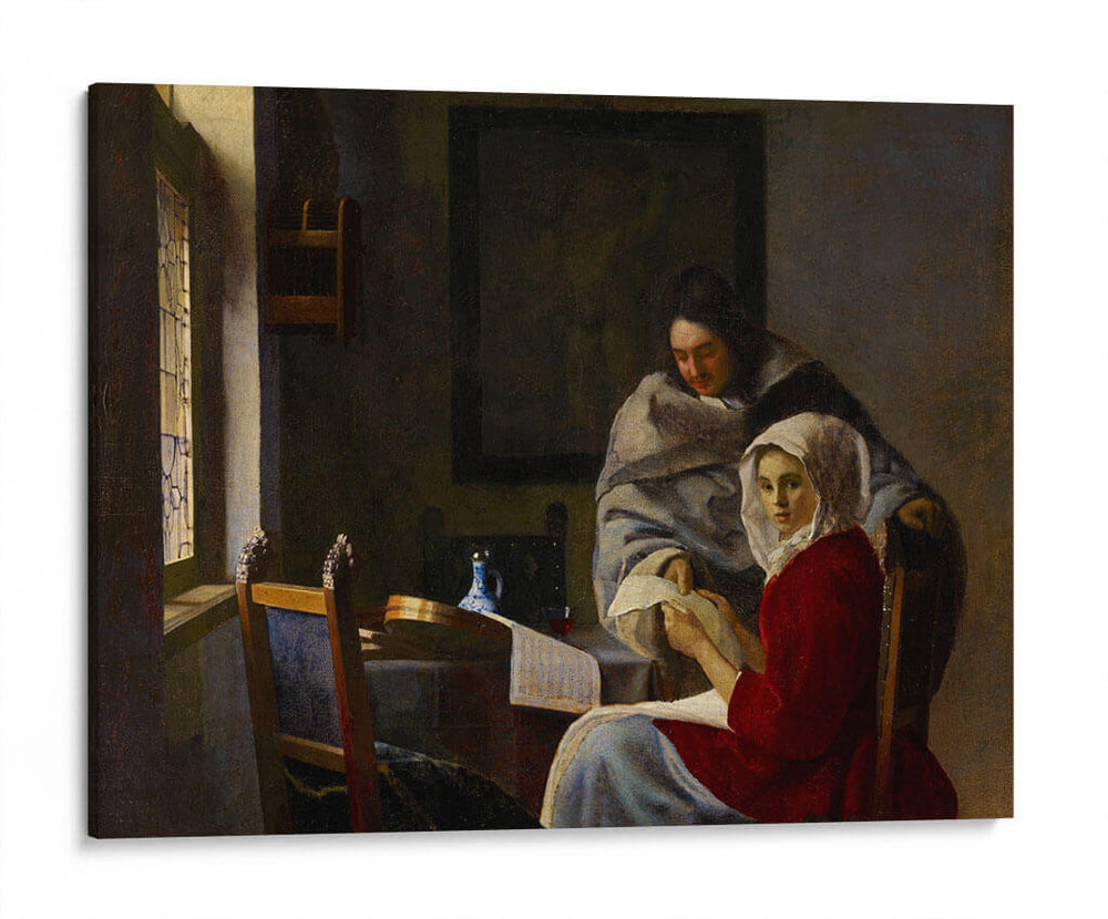 La lección de música interrumpida - Johannes Vermeer | Cuadro decorativo de Canvas Lab