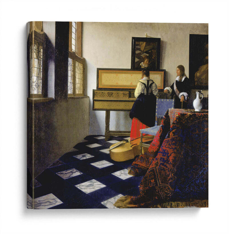 La lección de música - Johannes Vermeer | Cuadro decorativo de Canvas Lab
