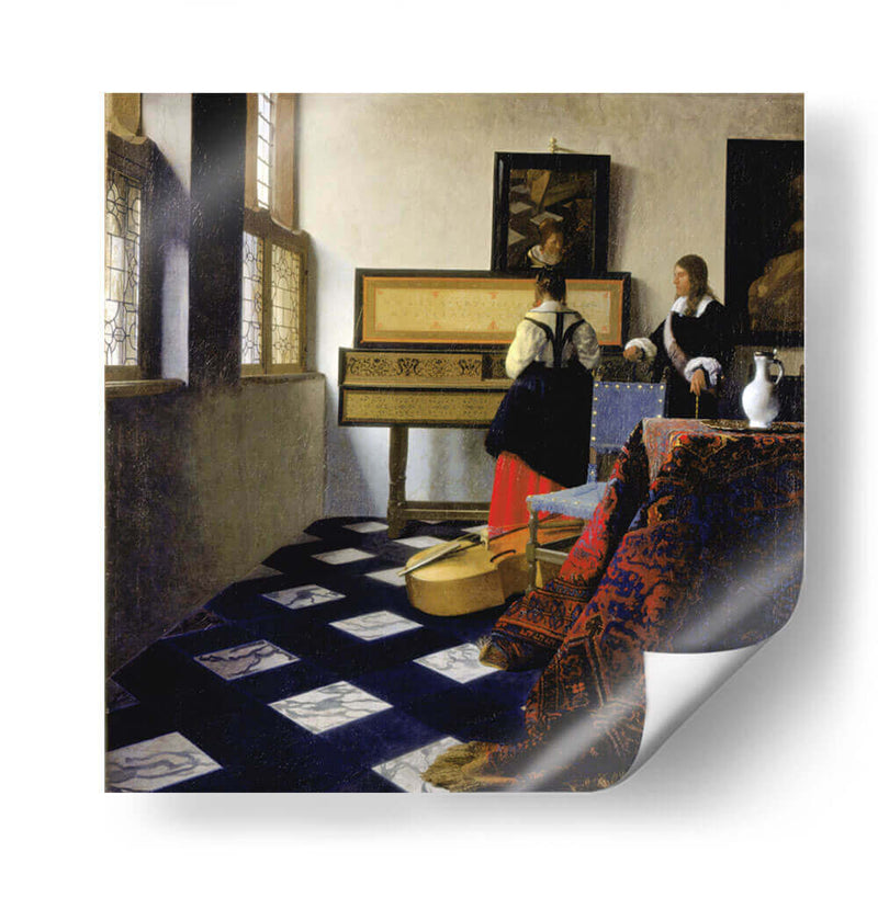 La lección de música - Johannes Vermeer | Cuadro decorativo de Canvas Lab
