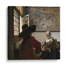 Militar y muchacha riendo - Johannes Vermeer | Cuadro decorativo de Canvas Lab