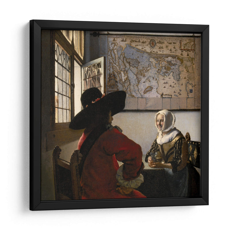 Militar y muchacha riendo - Johannes Vermeer | Cuadro decorativo de Canvas Lab