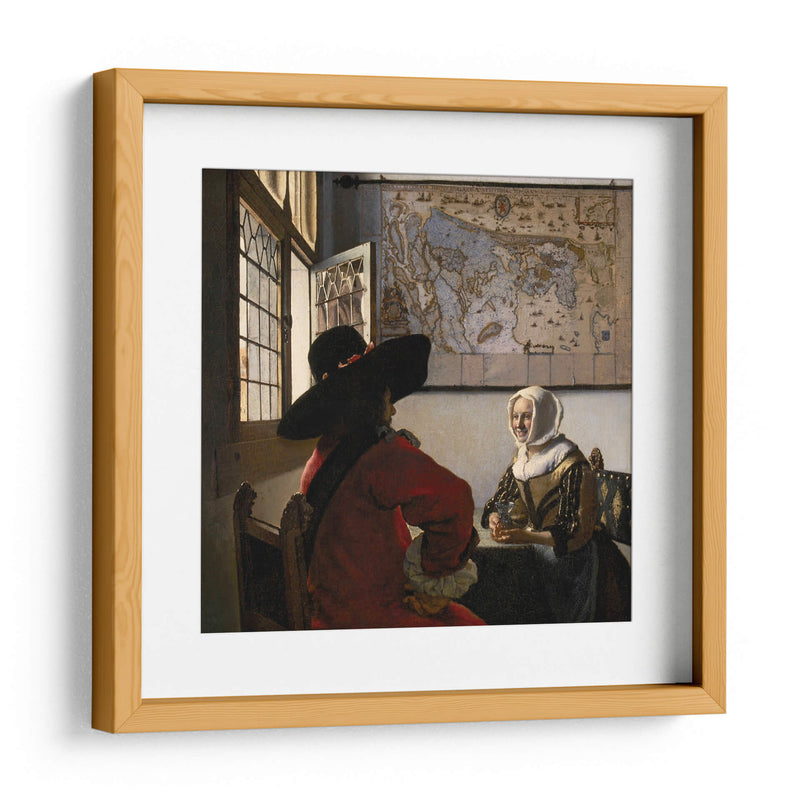 Militar y muchacha riendo - Johannes Vermeer | Cuadro decorativo de Canvas Lab