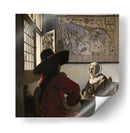 Militar y muchacha riendo - Johannes Vermeer | Cuadro decorativo de Canvas Lab