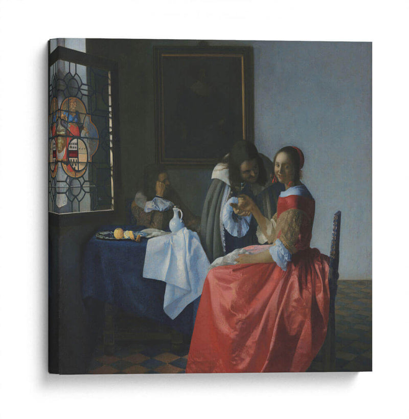 Muchacha con copa de vino - Johannes Vermeer | Cuadro decorativo de Canvas Lab