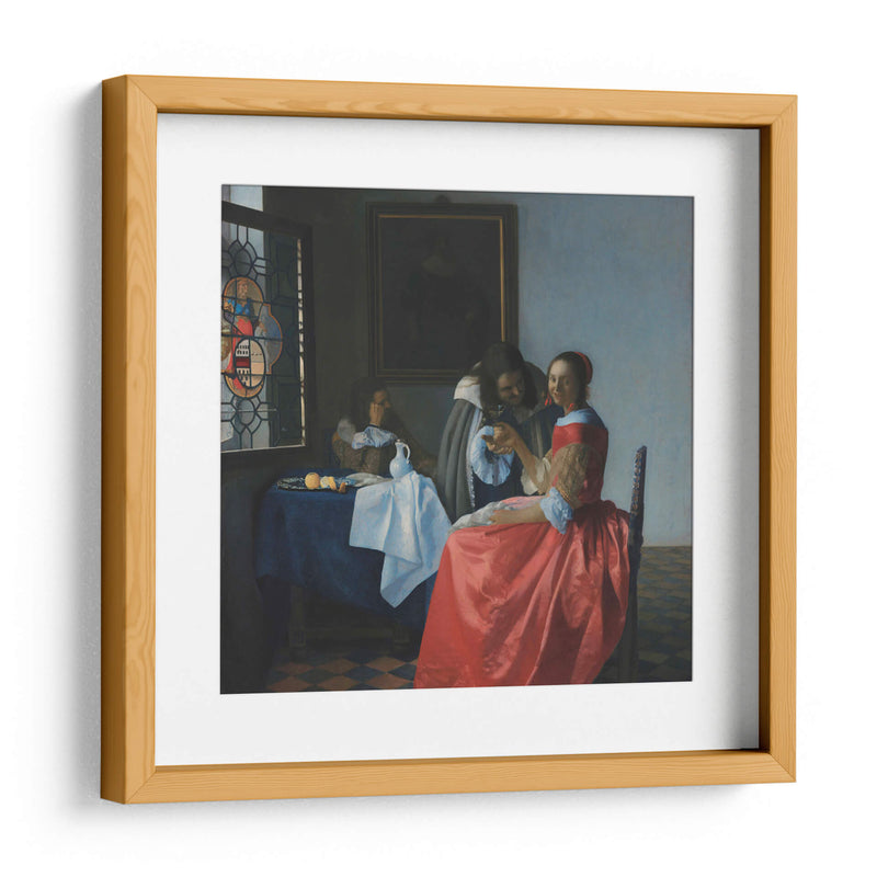 Muchacha con copa de vino - Johannes Vermeer | Cuadro decorativo de Canvas Lab