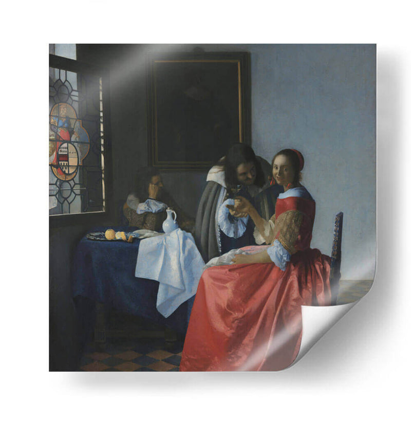 Muchacha con copa de vino - Johannes Vermeer | Cuadro decorativo de Canvas Lab