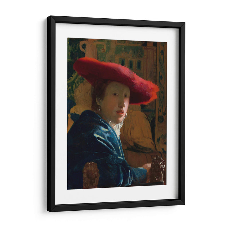 Muchacha con sombrero rojo - Johannes Vermeer | Cuadro decorativo de Canvas Lab