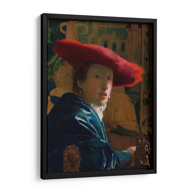 Muchacha con sombrero rojo - Johannes Vermeer | Cuadro decorativo de Canvas Lab