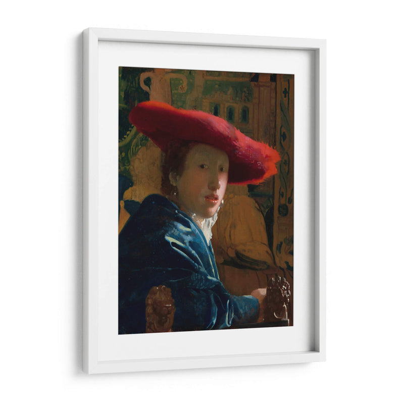 Muchacha con sombrero rojo - Johannes Vermeer | Cuadro decorativo de Canvas Lab