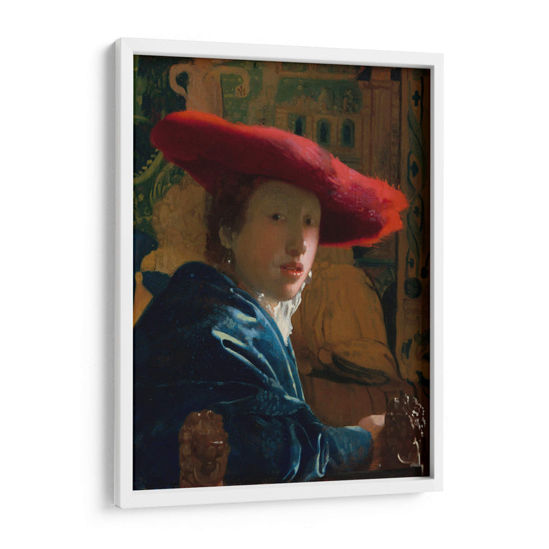 Muchacha con sombrero rojo - Johannes Vermeer | Cuadro decorativo de Canvas Lab