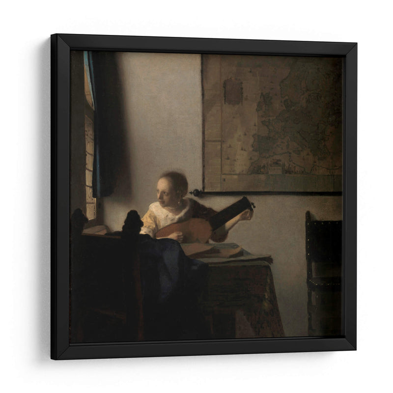 Mujer con laúd - Johannes Vermeer | Cuadro decorativo de Canvas Lab