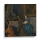 Mujer sentada tocando la espineta - Johannes Vermeer | Cuadro decorativo de Canvas Lab