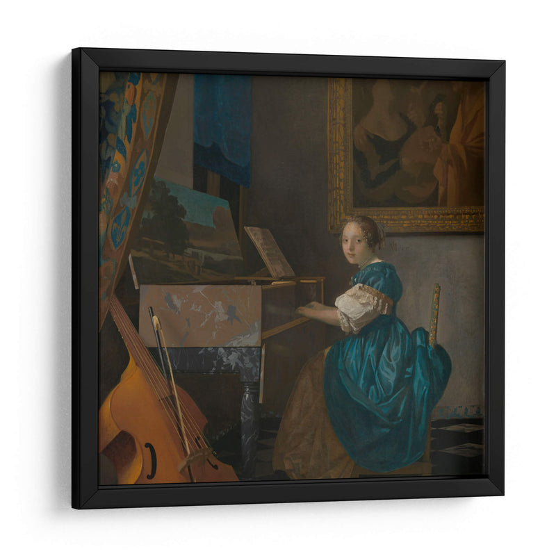 Mujer sentada tocando la espineta - Johannes Vermeer | Cuadro decorativo de Canvas Lab
