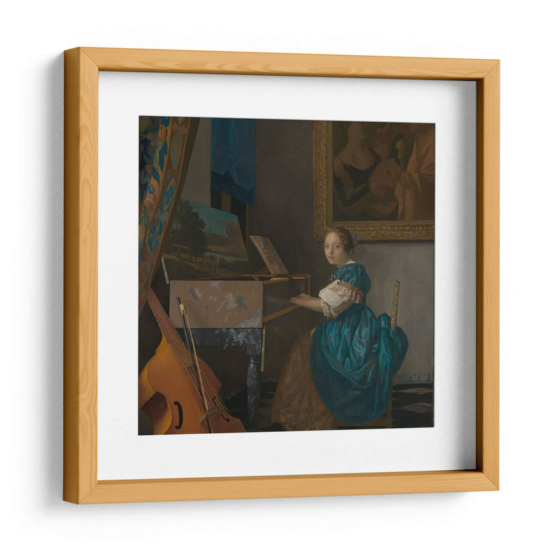 Mujer sentada tocando la espineta - Johannes Vermeer | Cuadro decorativo de Canvas Lab