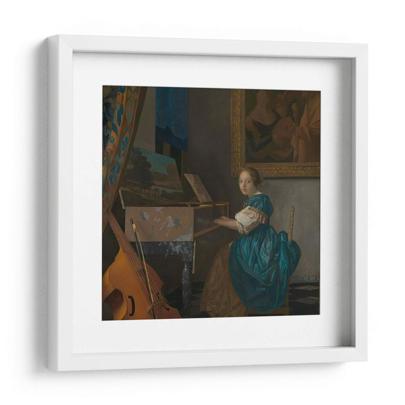 Mujer sentada tocando la espineta - Johannes Vermeer | Cuadro decorativo de Canvas Lab