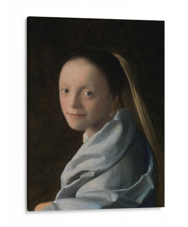 Retrato de una mujer joven - Johannes Vermeer | Cuadro decorativo de Canvas Lab