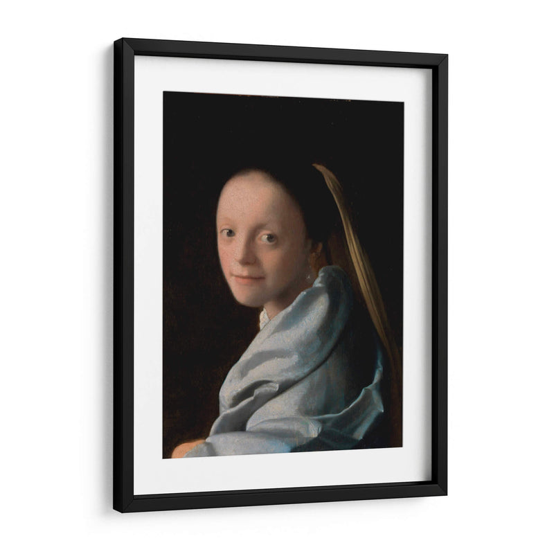 Retrato de una mujer joven - Johannes Vermeer | Cuadro decorativo de Canvas Lab