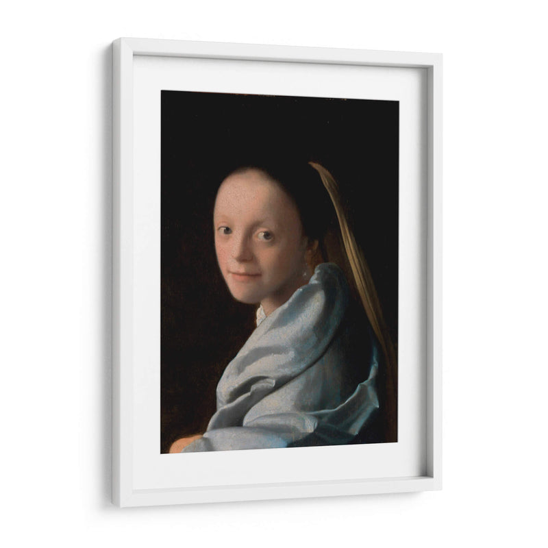 Retrato de una mujer joven - Johannes Vermeer | Cuadro decorativo de Canvas Lab