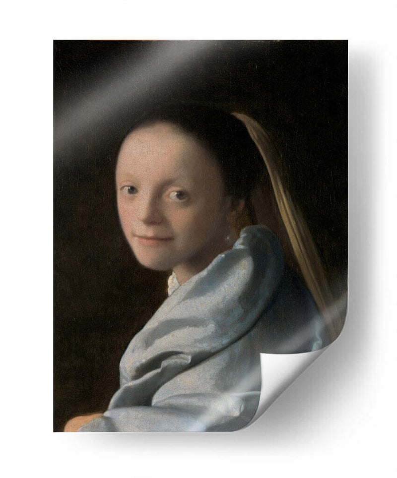 Retrato de una mujer joven - Johannes Vermeer | Cuadro decorativo de Canvas Lab