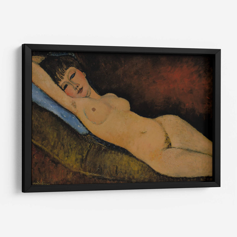 Acostada desnuda sobre un cojín azul - Amedeo Modigliani | Cuadro decorativo de Canvas Lab