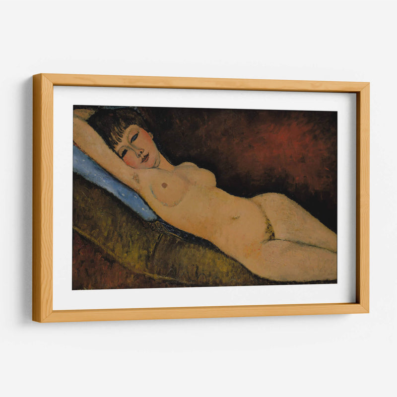 Acostada desnuda sobre un cojín azul - Amedeo Modigliani | Cuadro decorativo de Canvas Lab
