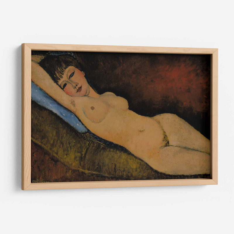 Acostada desnuda sobre un cojín azul - Amedeo Modigliani | Cuadro decorativo de Canvas Lab