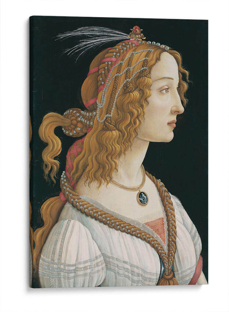 Retrato idealizado de una ninfa (Retrato de Simonetta Vespucci como ninfa) - Sandro Botticelli | Cuadro decorativo de Canvas Lab