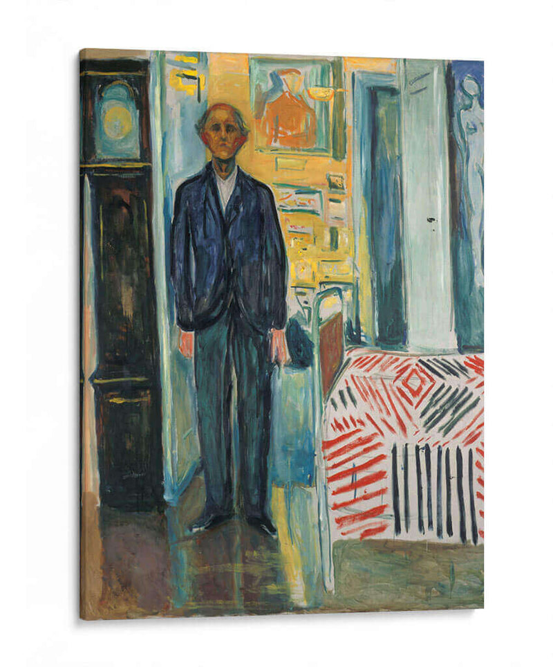 Autorretrato. entre el reloj y la cama - Edvard Munch | Cuadro decorativo de Canvas Lab