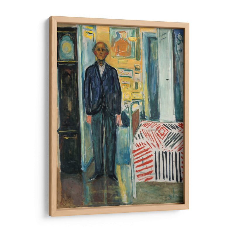 Autorretrato. entre el reloj y la cama - Edvard Munch | Cuadro decorativo de Canvas Lab