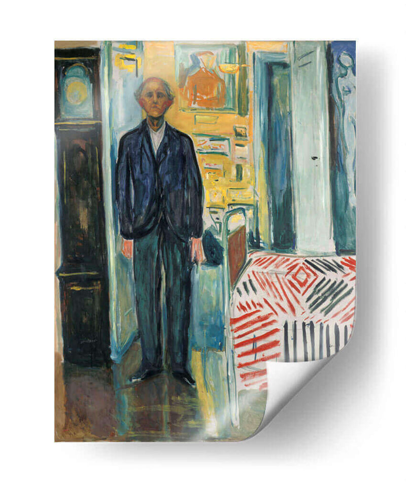 Autorretrato. entre el reloj y la cama - Edvard Munch | Cuadro decorativo de Canvas Lab