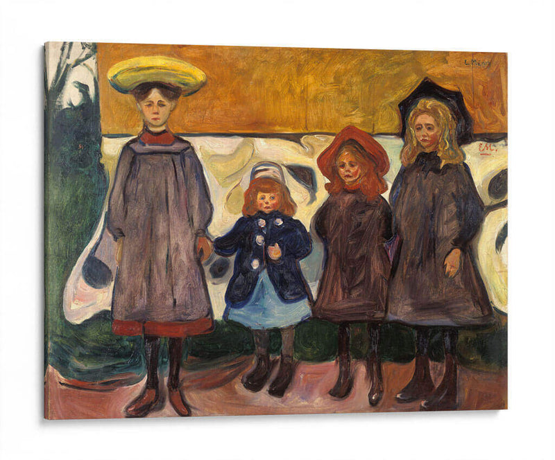 Cuatro niñas en Asgardstrand - Edvard Munch | Cuadro decorativo de Canvas Lab