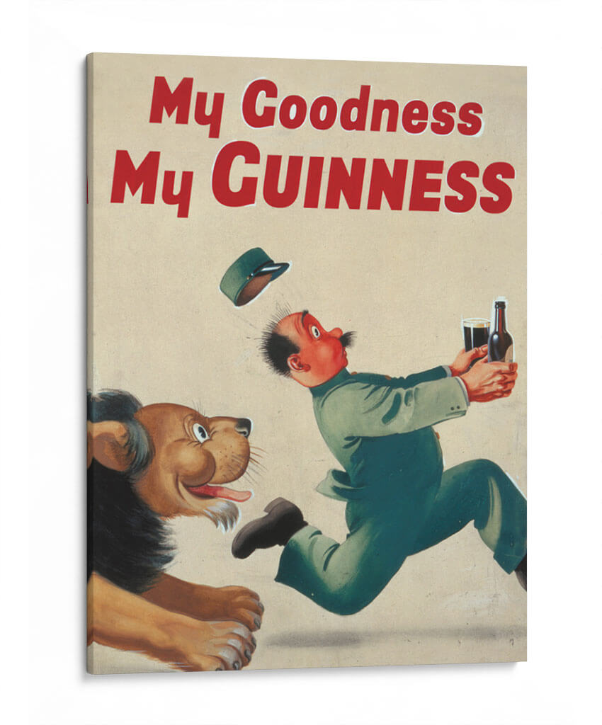 Lion chase Guinness | Cuadro decorativo de Canvas Lab