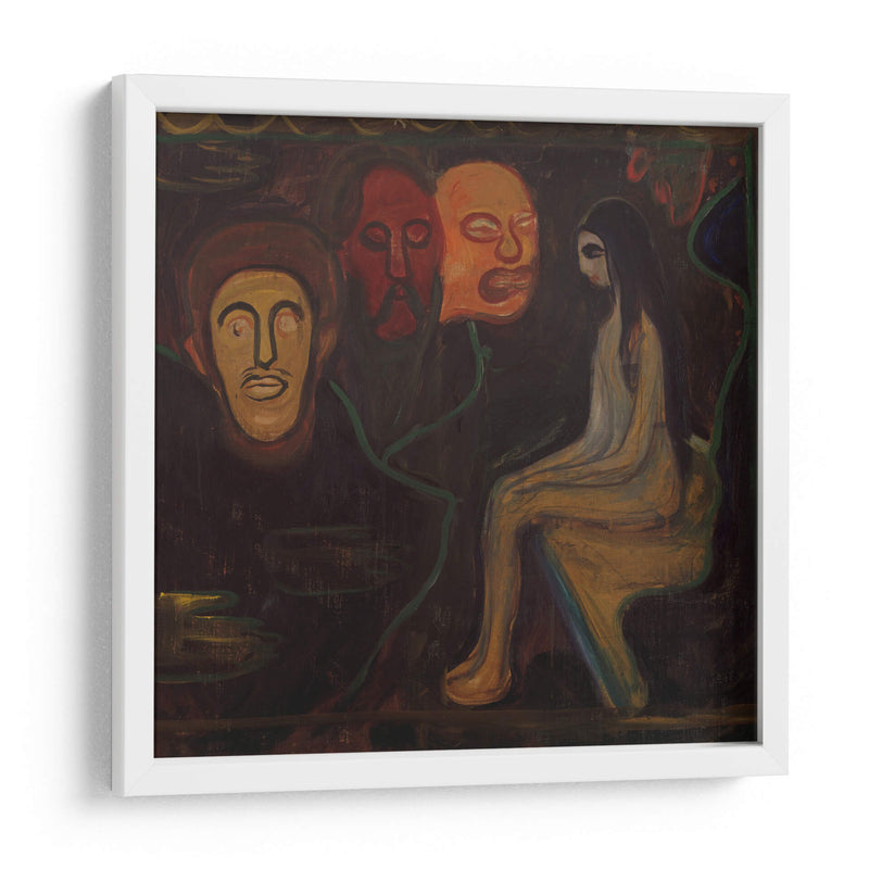 Niña y tres cabezas masculinas - Edvard Munch | Cuadro decorativo de Canvas Lab