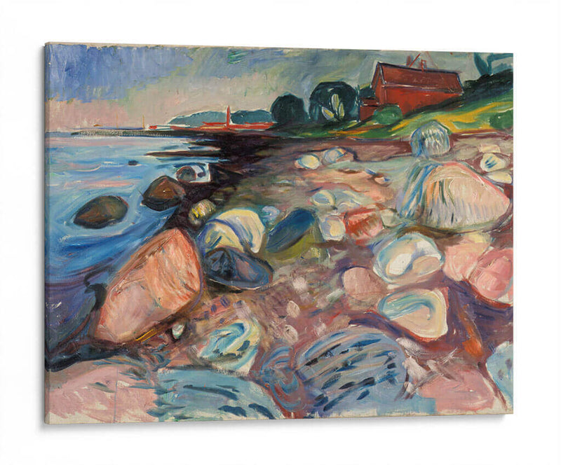 Orilla del mar con casa roja - Edvard Munch | Cuadro decorativo de Canvas Lab