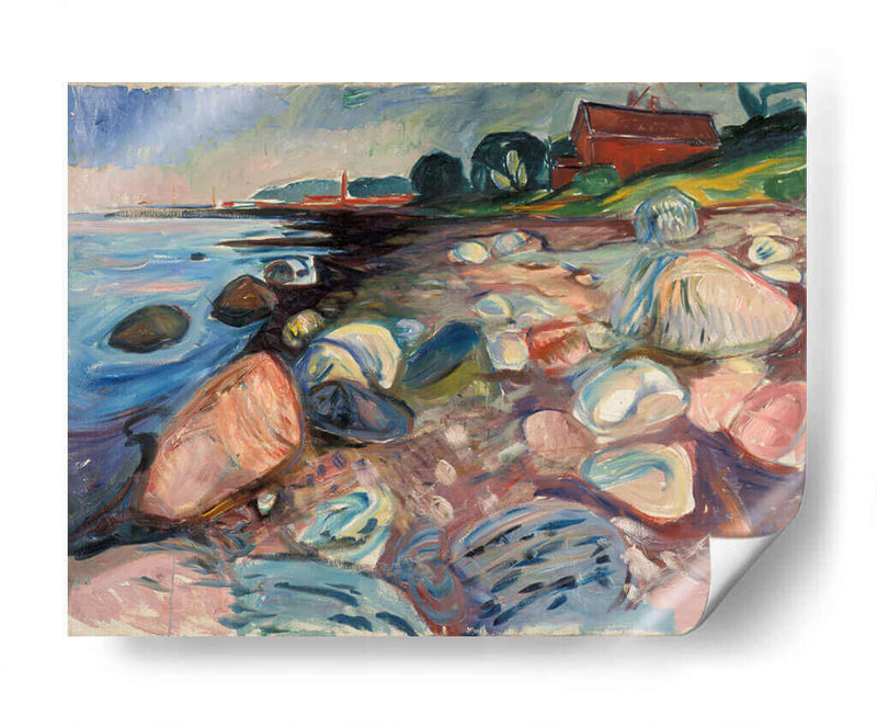 Orilla del mar con casa roja - Edvard Munch | Cuadro decorativo de Canvas Lab