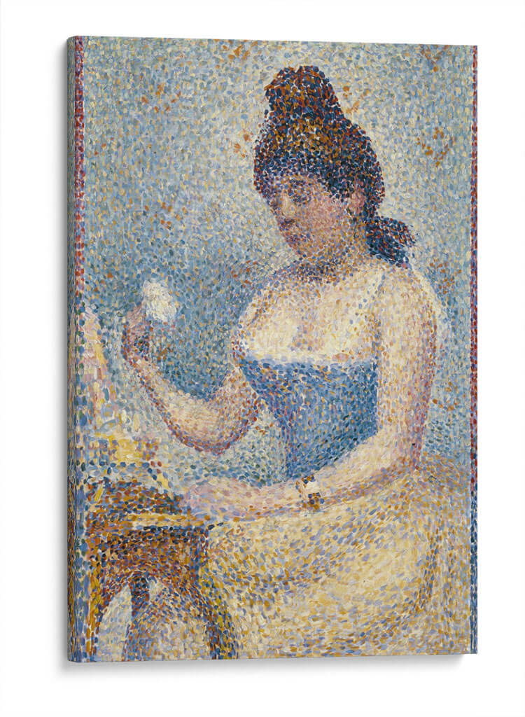 Mujer joven echándose polvo - Georges Seurat | Cuadro decorativo de Canvas Lab
