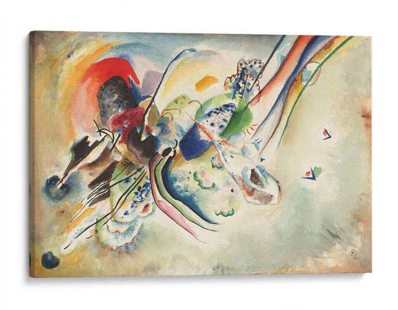 Estudio de composición para imagen con dos manchas rojas - Wassily Kandinsky | Cuadro decorativo de Canvas Lab