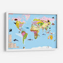 Animal Kingdom World Map | Cuadro decorativo de Canvas Lab