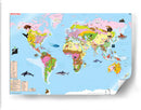 Animal Kingdom World Map | Cuadro decorativo de Canvas Lab