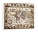 El mundo en 1652 por Claes Janszoon Visscher | Cuadro decorativo de Canvas Lab